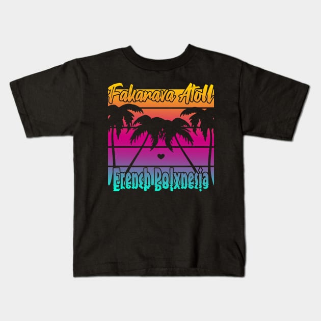 Fakarava atoll French Polynesia Kids T-Shirt by FromBerlinGift